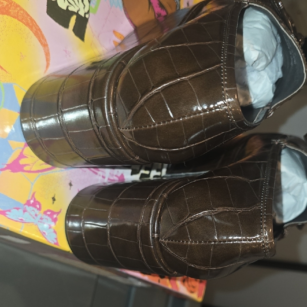 Jeffrey Campbell Dark Brown Croc Loafers - Picture 9 of 11